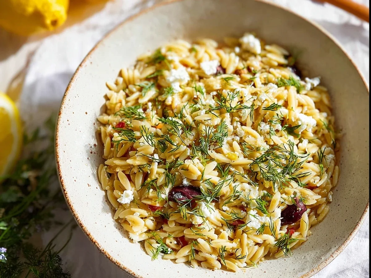 Flavorful Greek Orzo Pasta Recipe: A Tangy Weeknight Delight - Featured Image