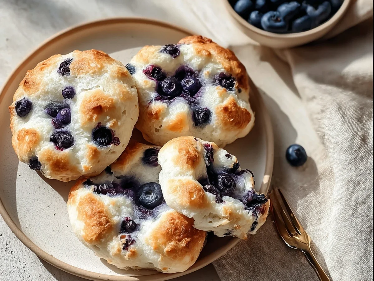 Fluffy Cottage Cheese Blueberry Cloud Bread - Featured Image