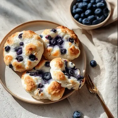 Fluffy Cottage Cheese Blueberry Cloud Bread