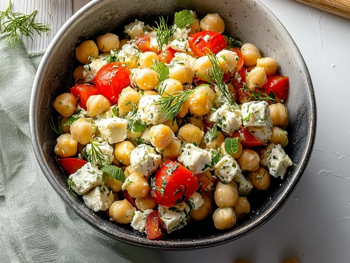 Fresh Cottage Cheese & Chickpeas Salad for Sunny Days - Featured Image