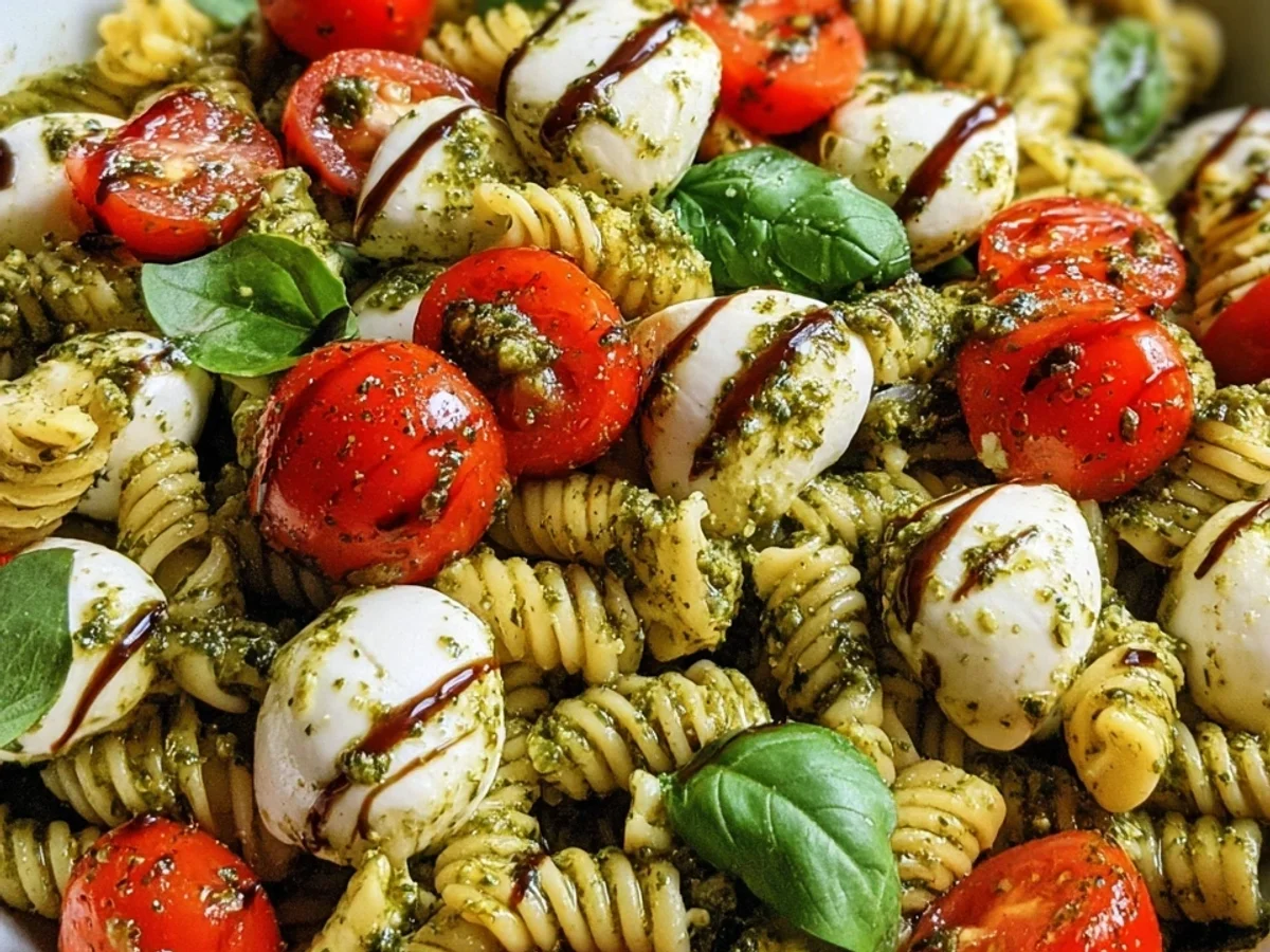 Fresh Pesto Caprese Pasta Salad for Easy Dinners - Featured Image