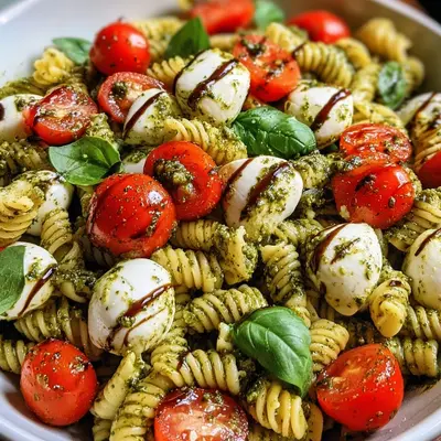 Fresh Pesto Caprese Pasta Salad for Easy Dinners