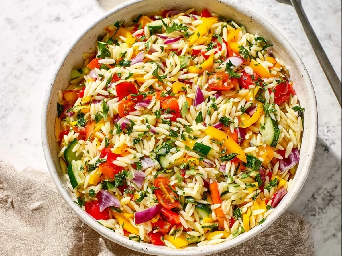 Fresh Rainbow Orzo Salad: A Zesty, Colorful Meal - Featured Image