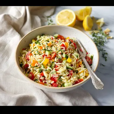 Fresh Rainbow Orzo Salad: A Zesty Summer Bowl