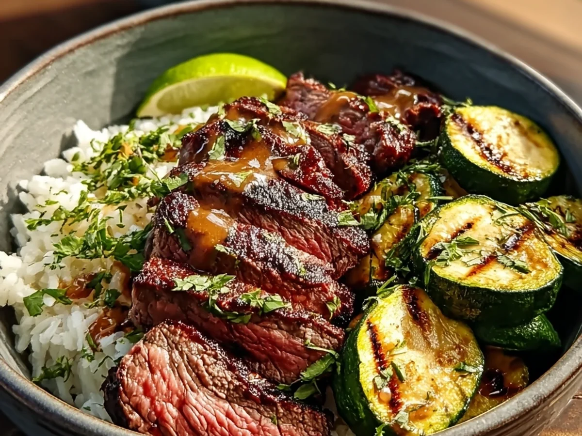 Grilled Steak Bowl with Zucchini & Tangy Chimichurri - Featured Image