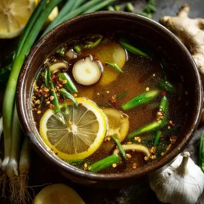 Healing Miso Ginger Lemon Detox Broth for Wellness