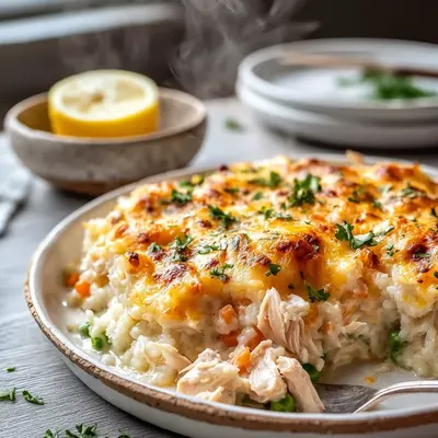 Healthy Chicken Cauliflower Rice Casserole: Creamy & Easy