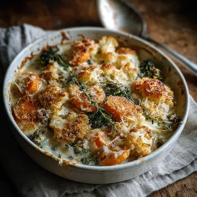 Hearty Creamy Winter Vegetable Bake
