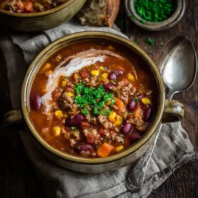 Hearty Crockpot Cowboy Soup: Smoky Beef & Bean Stew