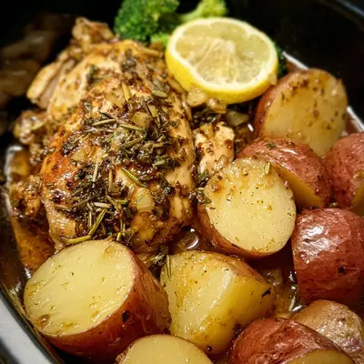 Hearty Crockpot Lemon Chicken and Potatoes Dinner
