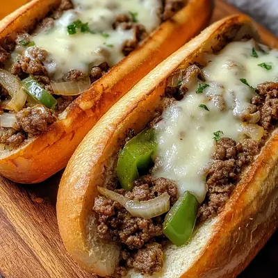 Hearty Ground Beef Philly Cheesesteaks Recipe