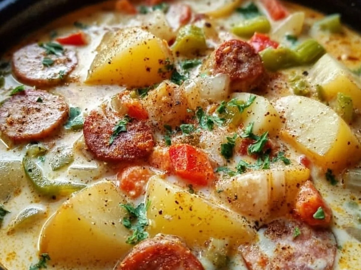 Hearty Slow Cooker Cajun Potato Soup - Featured Image