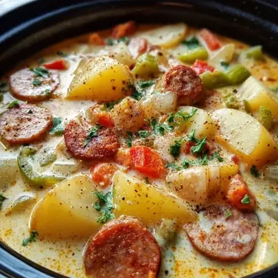 Hearty Slow Cooker Cajun Potato Soup