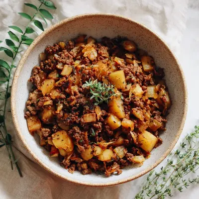 High Protein Ground Beef & Potatoes Dinner