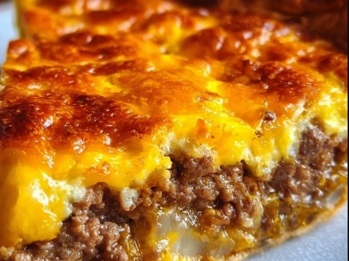 Homemade Cheeseburger Pie Dinner - Featured Image