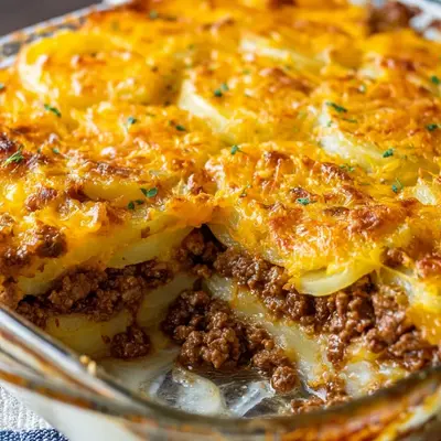 Homestyle Cheesy Hamburger Potato Bake