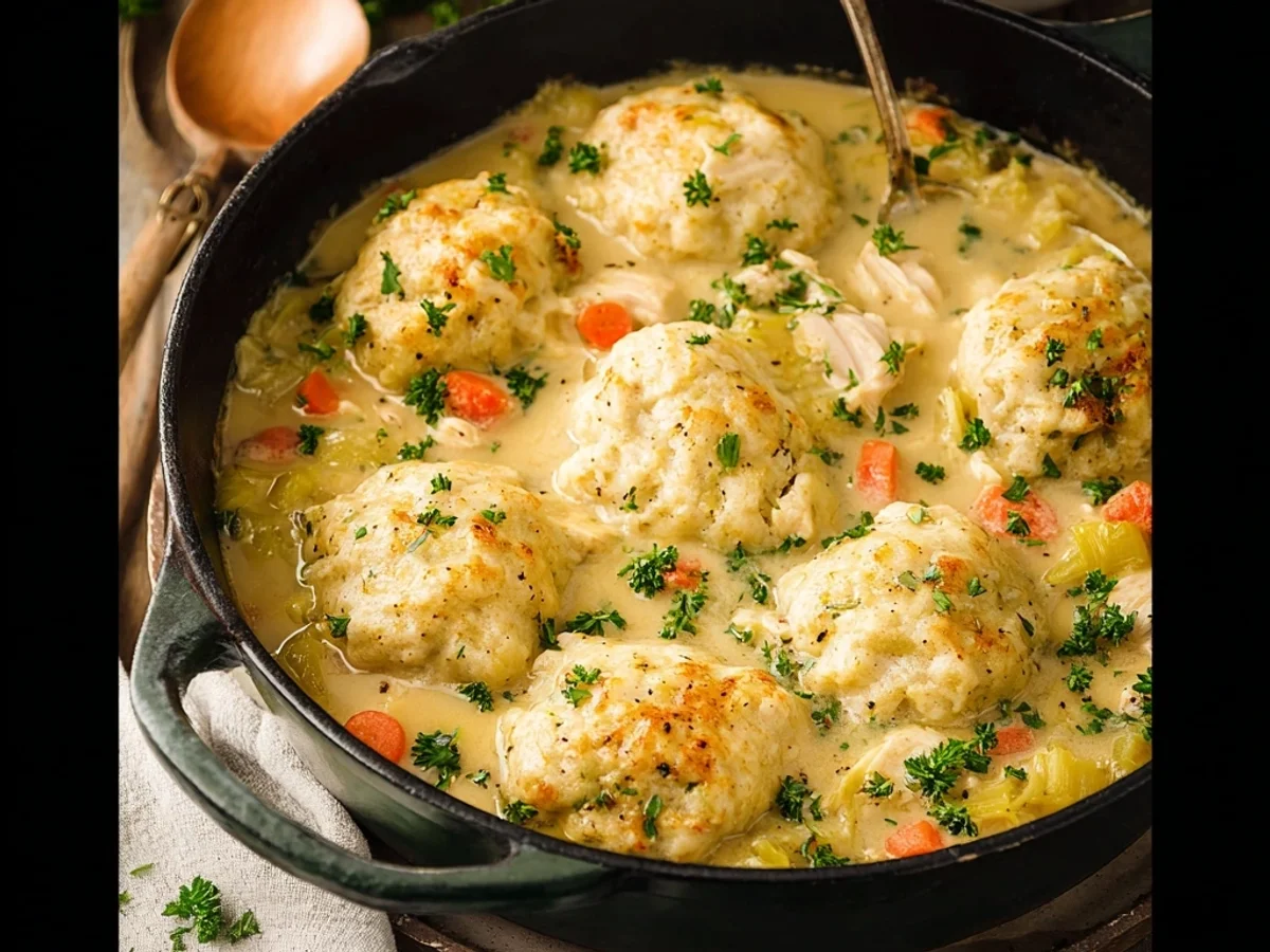 Homestyle Dutch Oven Chicken and Dumplings - Featured Image