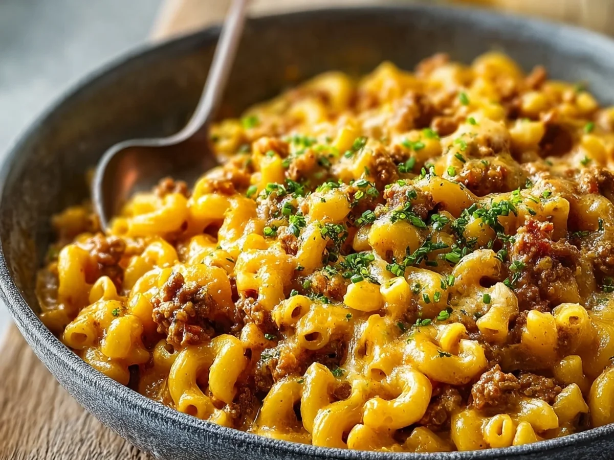Homestyle One Pot Cheeseburger Macaroni Recipe - Featured Image