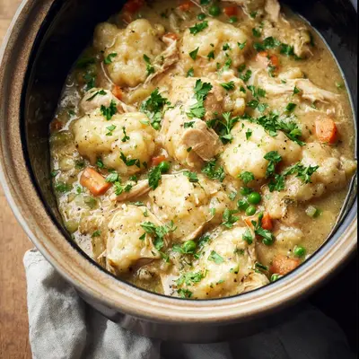 Homestyle Slow Cooker Chicken and Dumplings