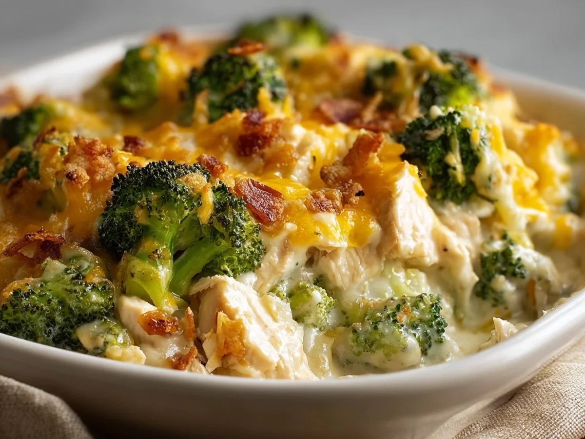 Low Carb Creamy Chicken Broccoli Casserole - Featured Image