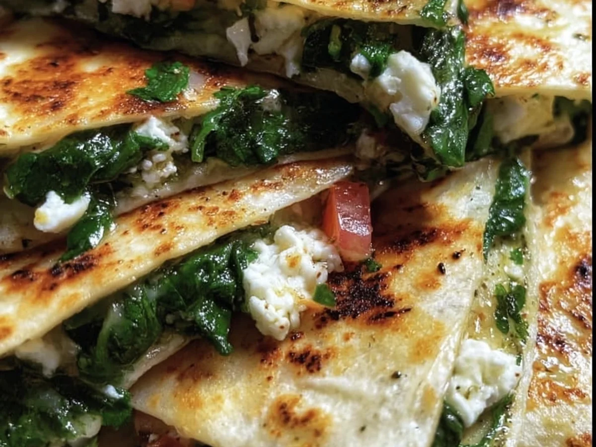 Mediterranean Quesadillas with Spinach, Feta & Mozzarella - Featured Image