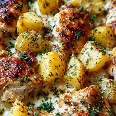 One-Pan Garlic Parmesan Chicken & Potatoes Recipe