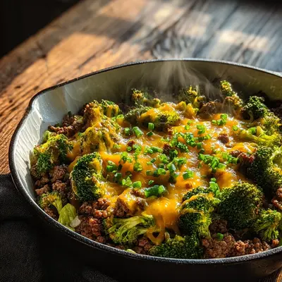 Quick Keto Hamburger Broccoli Skillet for Dinner