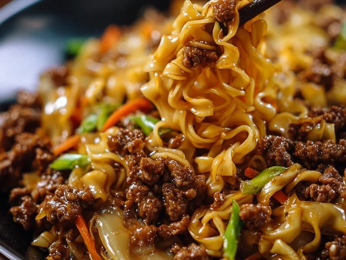 Quick Lamb Potsticker Noodle Bowl - Featured Image