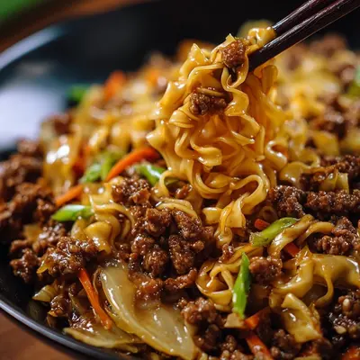 Quick Lamb Potsticker Noodle Bowl