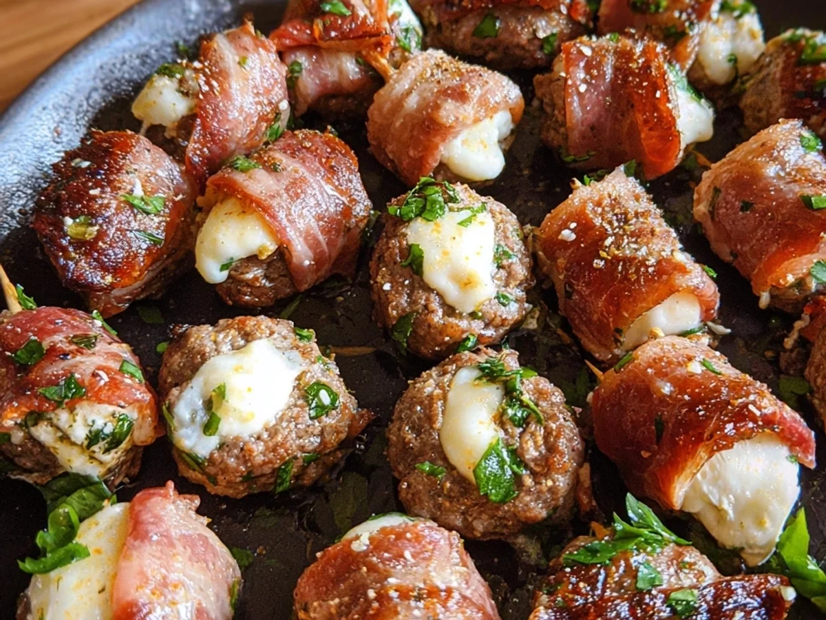 Quick Lamb Wrapped Mozzarella Bites: Savory Appetizer - Featured Image