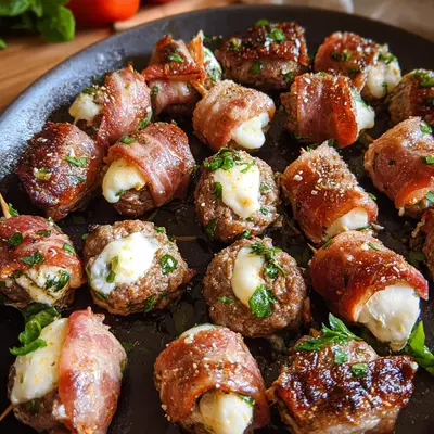 Quick Lamb Wrapped Mozzarella Bites: Savory Appetizer