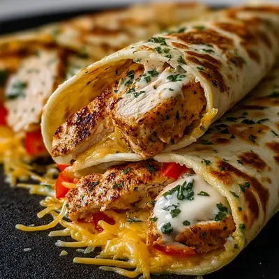 Quick Low Carb Cheesy Garlic Chicken Wraps