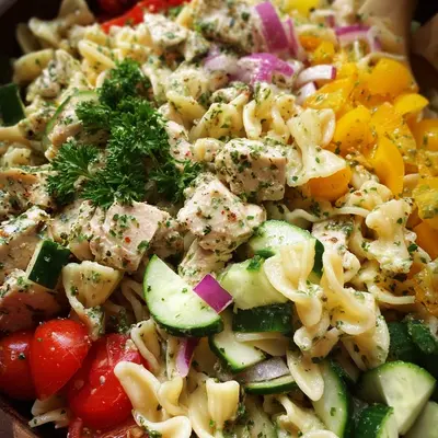 Refreshing Chicken Pasta Salad with Zesty Lemon Dressing