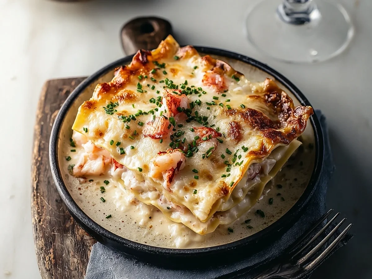 Rich Seafood Lasagna with Lobster and Shrimp - Featured Image