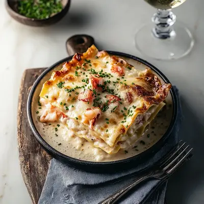 Rich Seafood Lasagna with Lobster and Shrimp