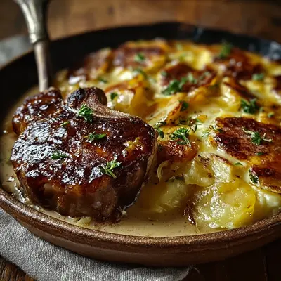 Rich Smothered Lamb & Scalloped Potato Casserole