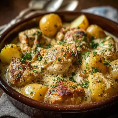 Rustic Garlic Parmesan Chicken & Potatoes Crockpot