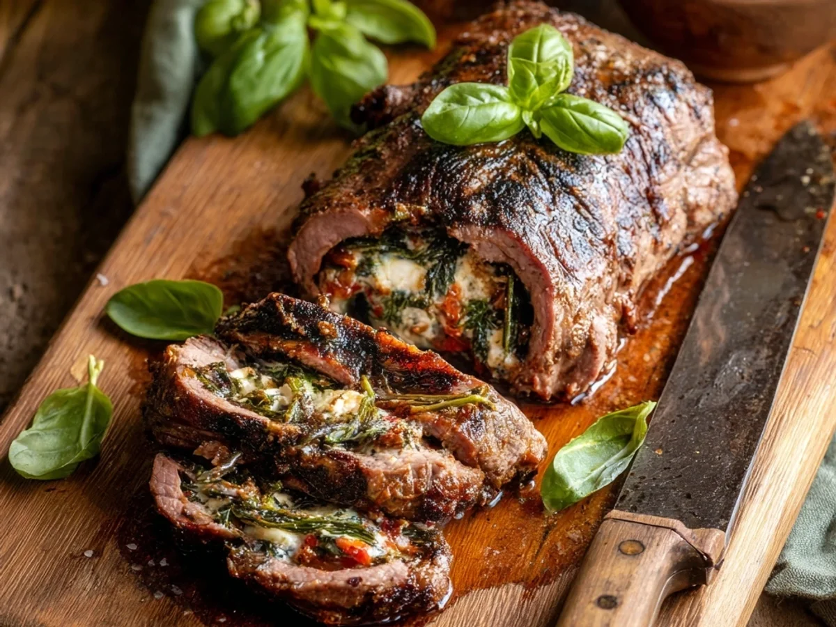 Rustic Italian Stuffed Flank Steak: Hearty Dinner - Featured Image