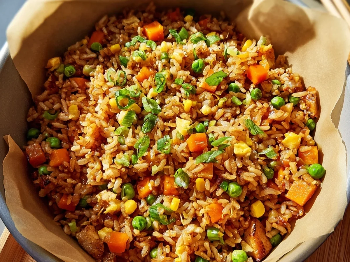 Savory Air Fryer Fried Rice in 20 Mins - Featured Image