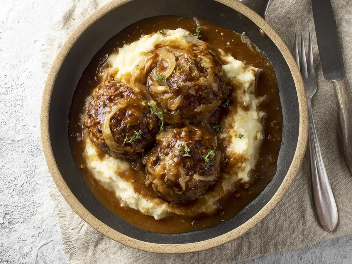 Savory French Onion Salisbury Steak with Rich Gravy - Featured Image