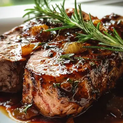 Slow Cooker Apple Butter Glazed Lamb Tenderloin