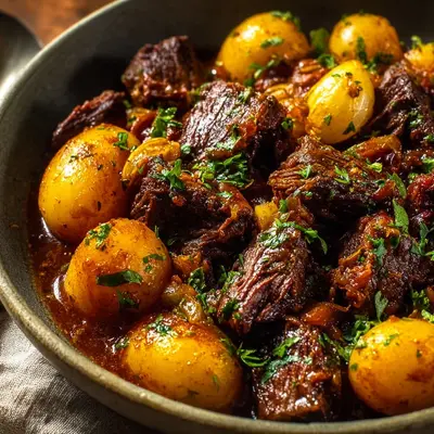 Slow Cooker Garlic Beef Potatoes for Effortless Dinners