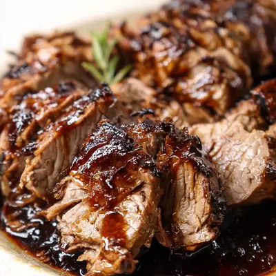 Slow Cooker Lamb Tenderloin with Brown Sugar Balsamic Glaze