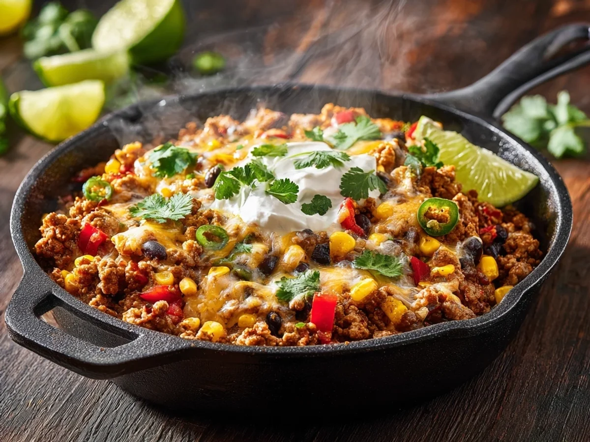 Speedy One-Pan Ground Turkey Taco Skillet - Featured Image
