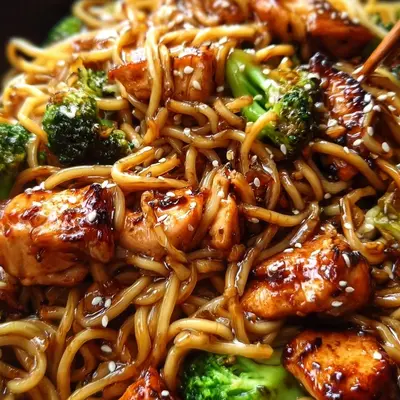 Sticky Garlic Chicken Noodles: Quick Asian Dinner