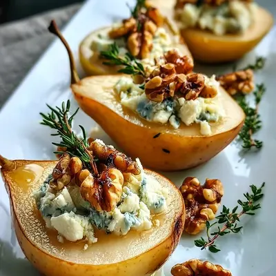 Sweet & Savory Blue Cheese Stuffed Pears Appetizer