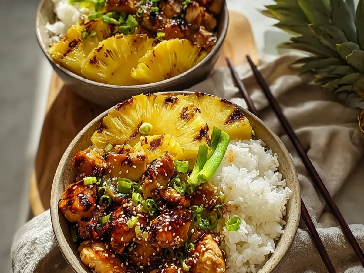 Sweet & Savory Teriyaki Chicken Pineapple Bowls - Featured Image