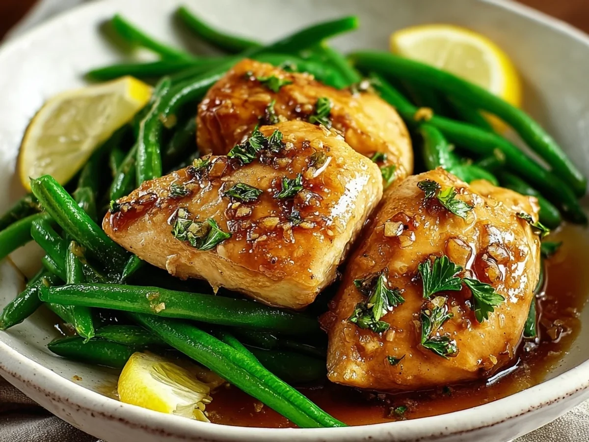 Tangy Lemon Garlic Chicken with Green Beans - Featured Image