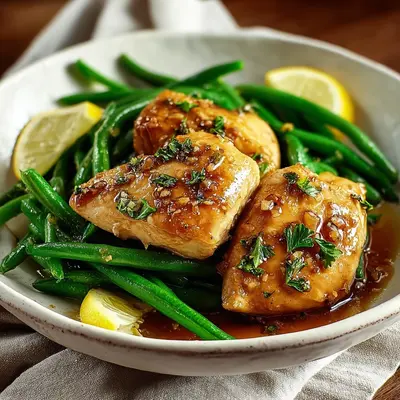 Tangy Lemon Garlic Chicken with Green Beans
