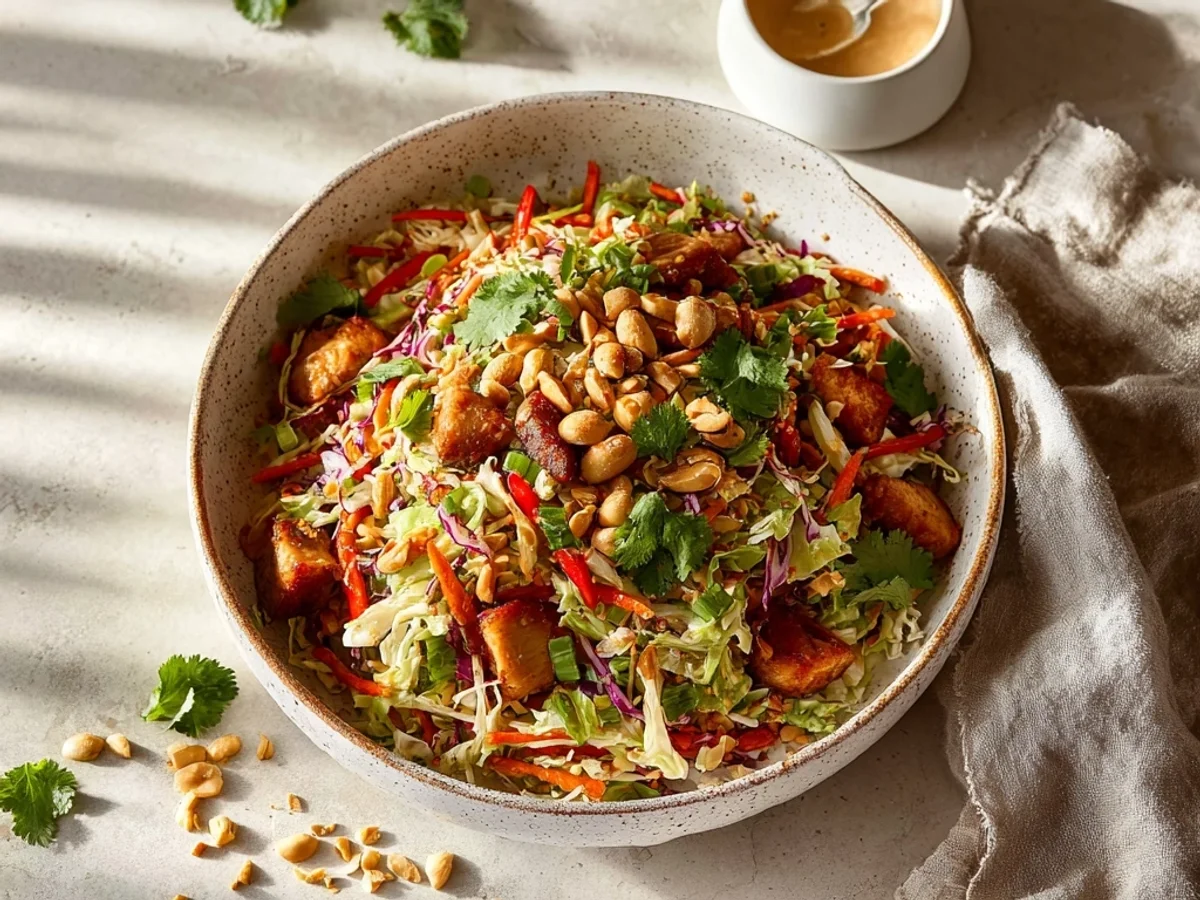 Tangy Peanut Chicken Crunch Salad Recipe for Weeknights - Featured Image